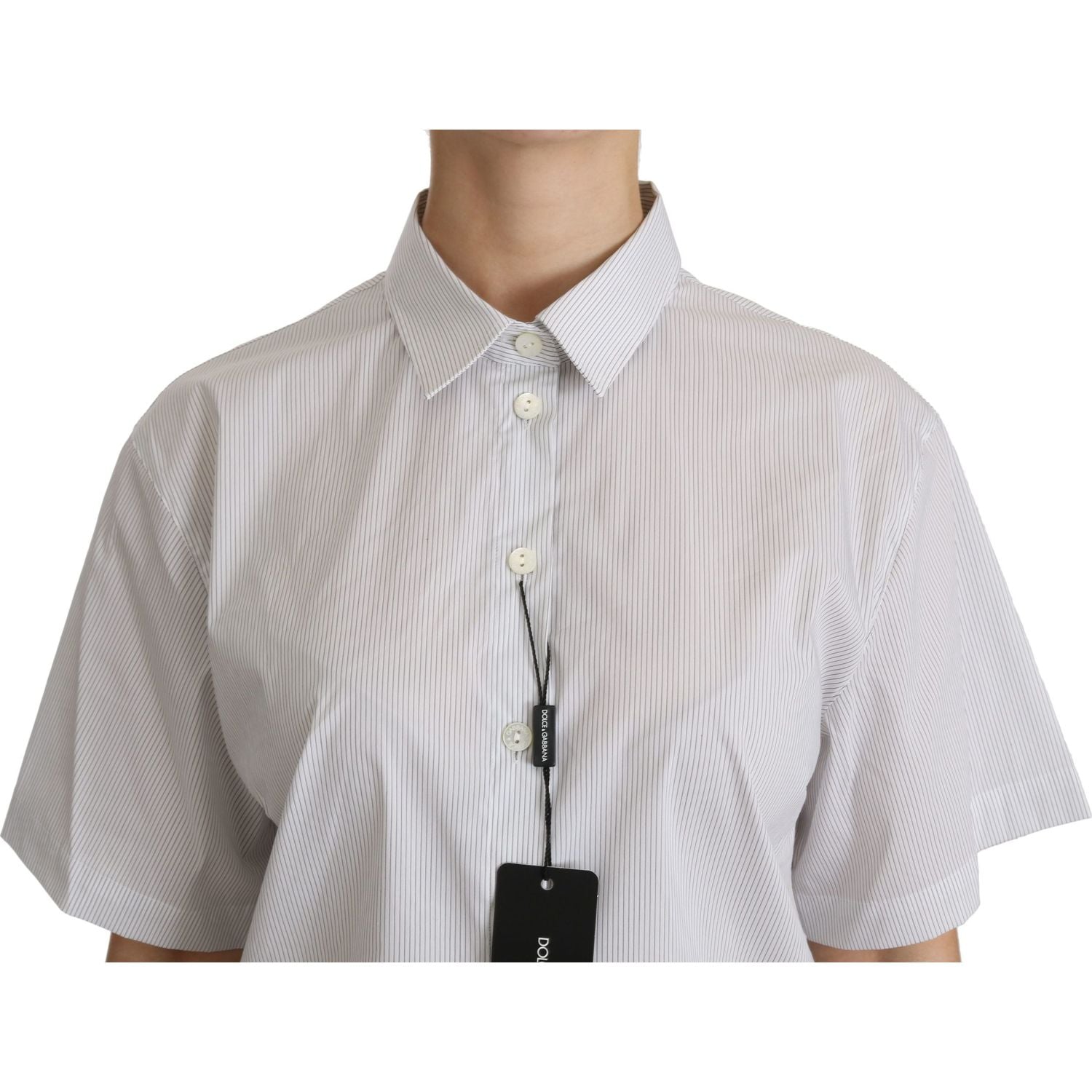 优雅白色棉质 Polo 衫