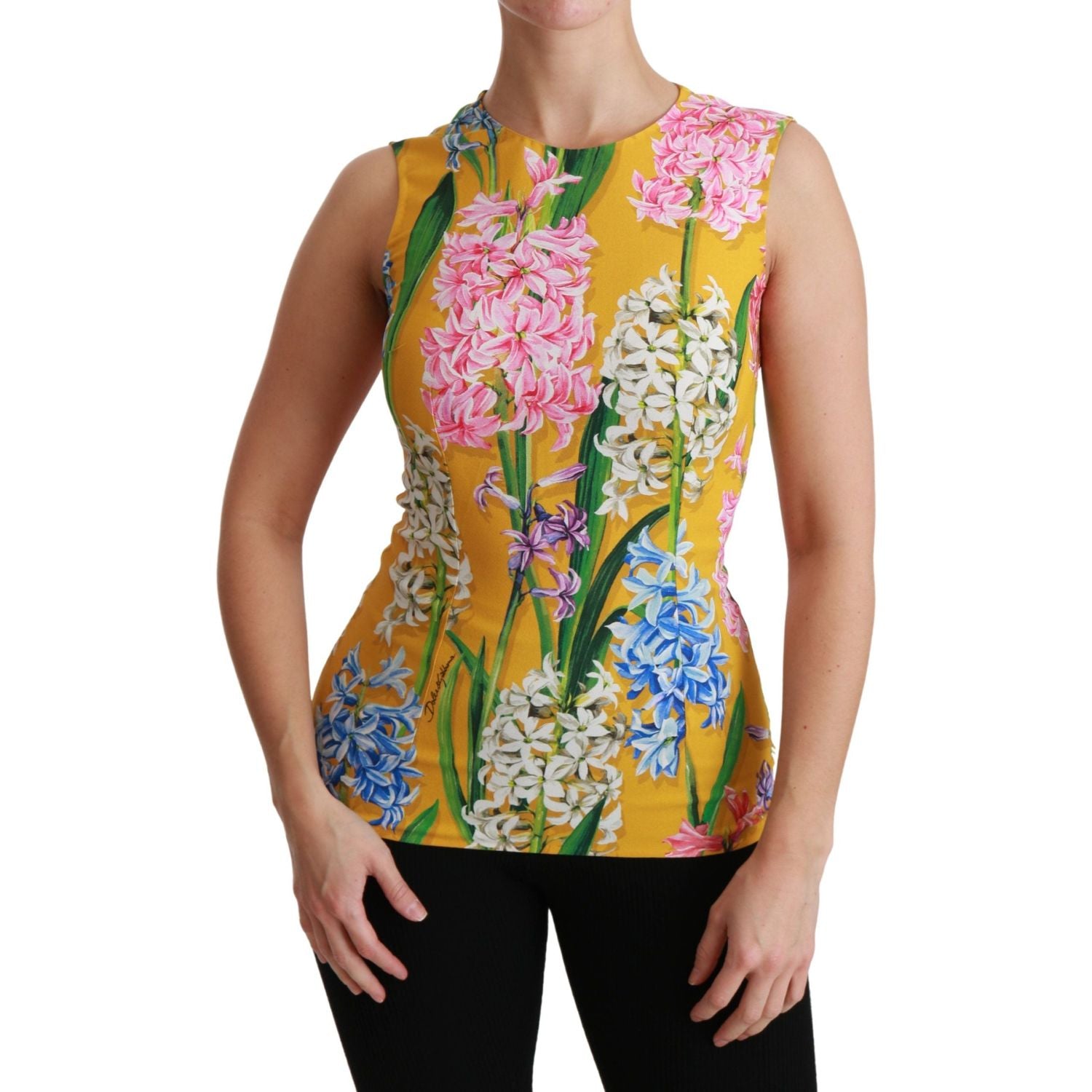 بلوزة Dolce &amp; Gabbana Sunshine Floral Crewneck بدون أكمام