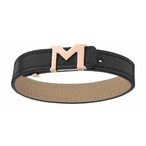 MONTBLANC LEATHER Mod. M LOGO unisex leather bracelet in official packaging