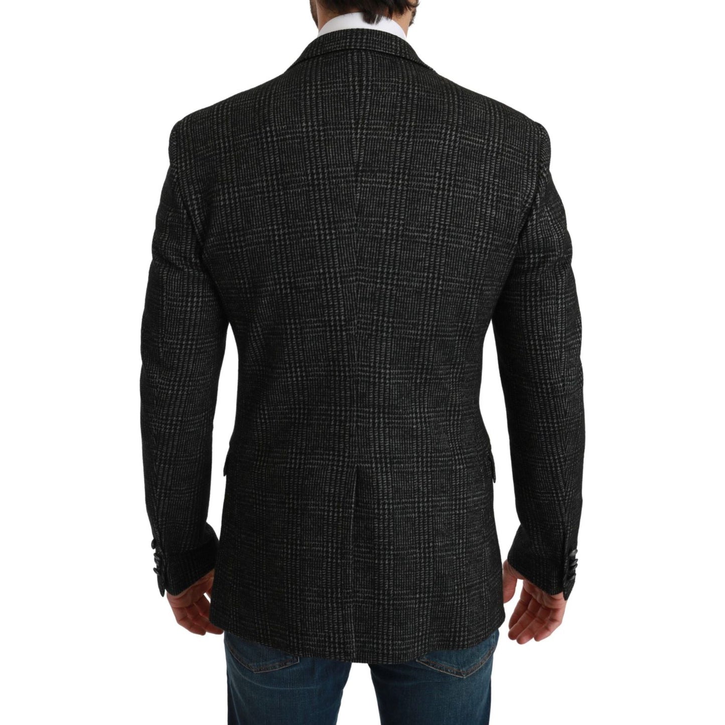 Dolce & Gabbana Gray Plaid Check Slim Fit Jacket Blazer KOS1778-46