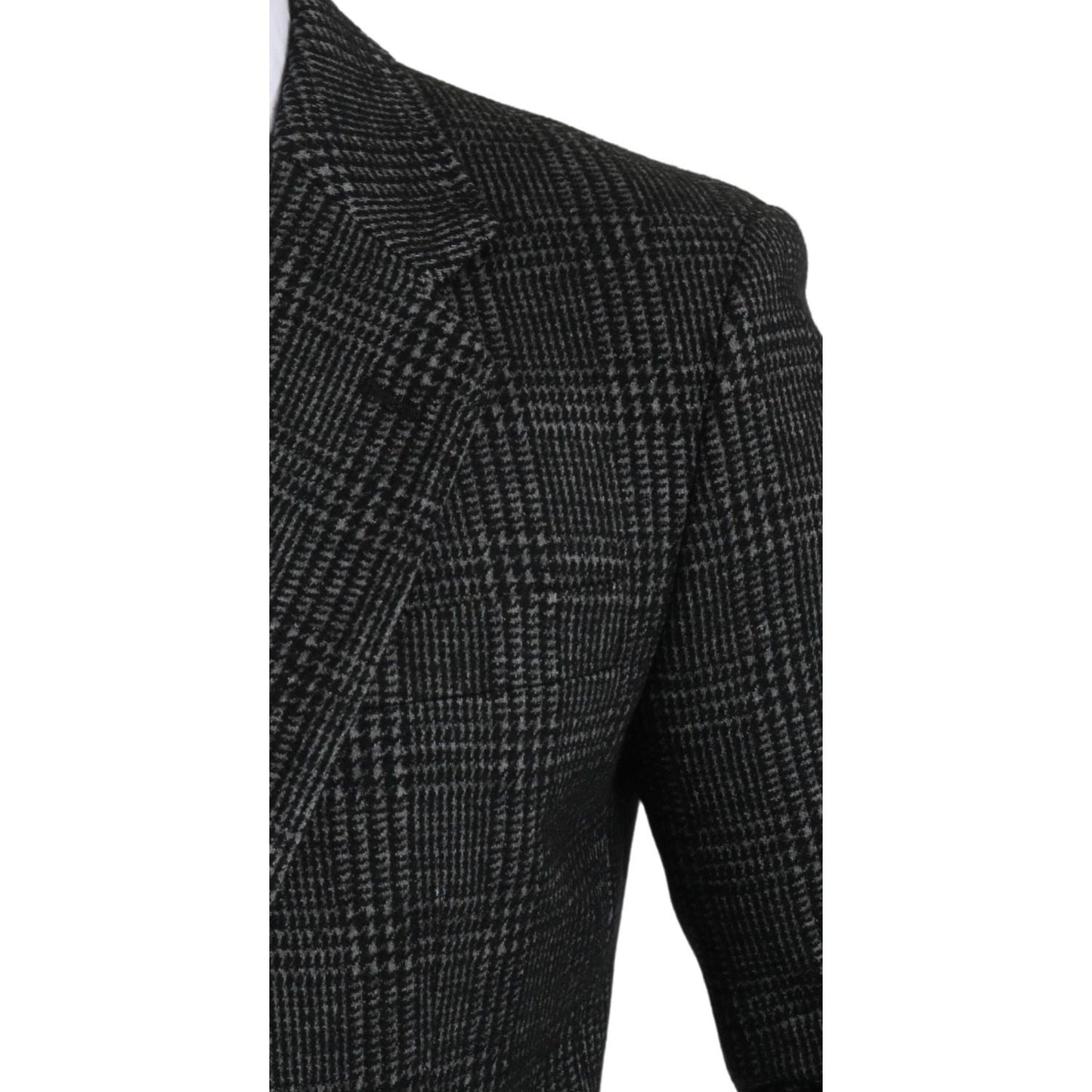 Dolce & Gabbana Gray Plaid Check Slim Fit Jacket Blazer KOS1778-46