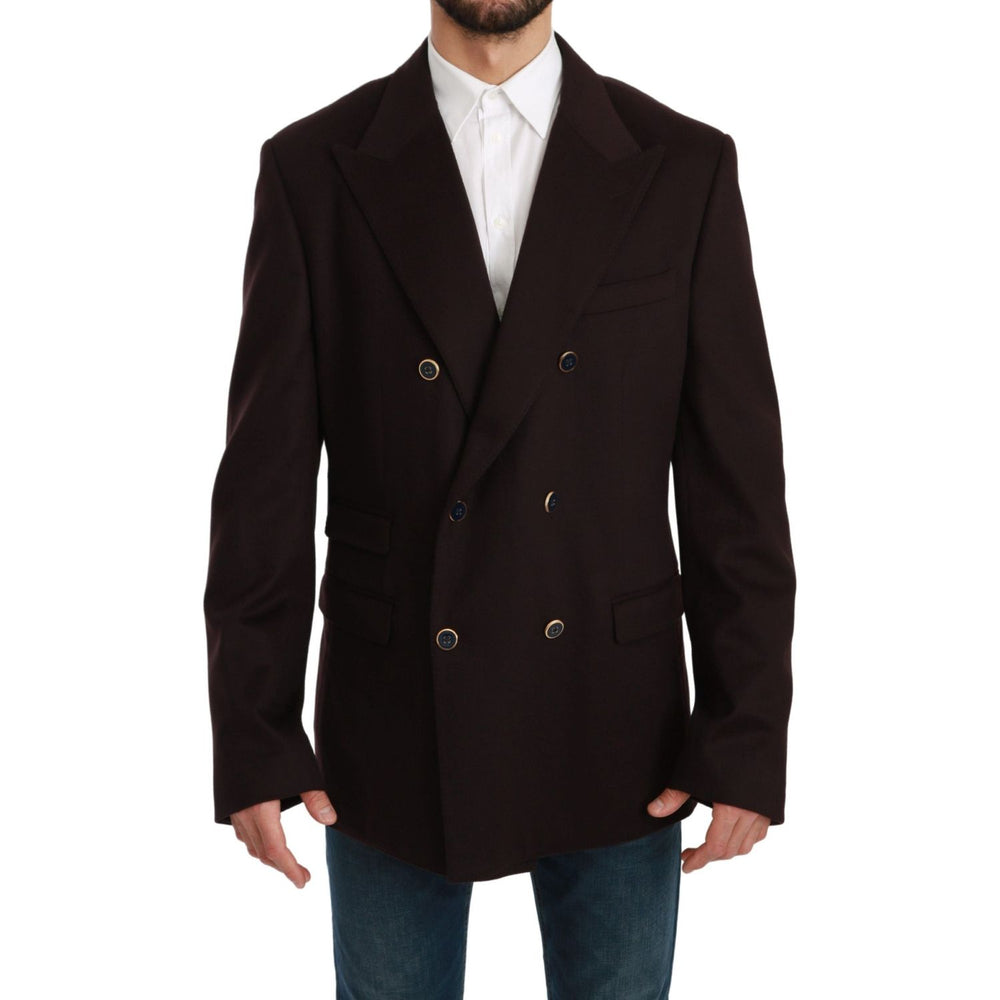 Dolce & Gabbana Elegant Bordeaux Taormina Cashmere Blazer Dolce & Gabbana Black