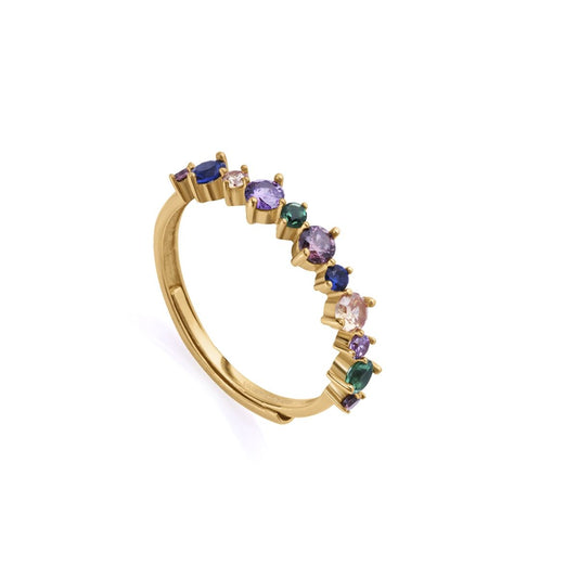 Gold ring with colorful gemstones from VICEROY JEWELS Mod. 13097A015-39, designed for ladies, elegant and stylish accessory.