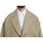 Dolce & Gabbana Chic Beige Jute Single-Breasted Blazer Dolce & Gabbana Rosy Brown