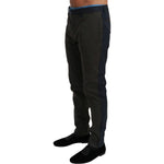 Dolce & Gabbana Blue Gray Stripes Trouser Cotton Pants PAN70980-44
