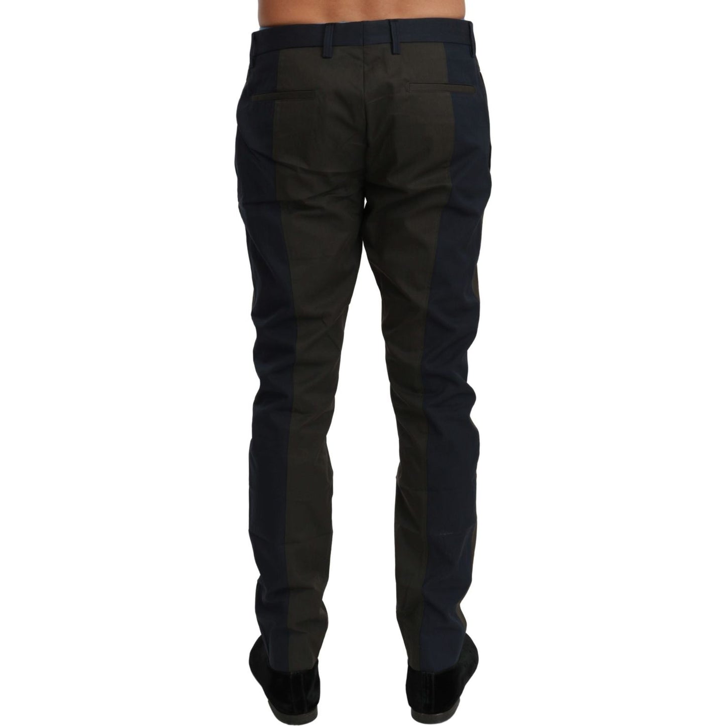 Dolce & Gabbana Blue Gray Stripes Trouser Cotton Pants PAN70980-44
