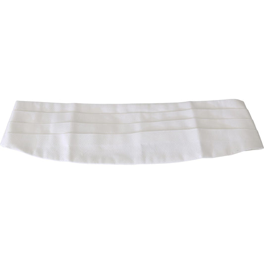 Dolce & Gabbana White Men Waist Belt Cotton Cummerbund
