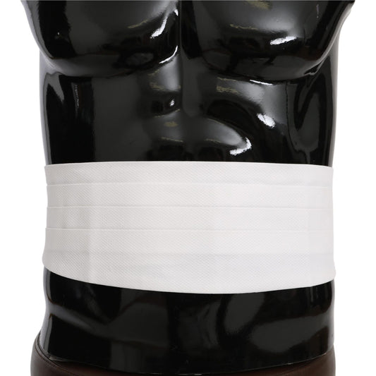 Dolce & Gabbana White Men Waist Belt Cotton Cummerbund