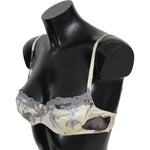 Ermanno Scervino Beige Gray Lace Balconcino Bra Underwear BIK737-IT2