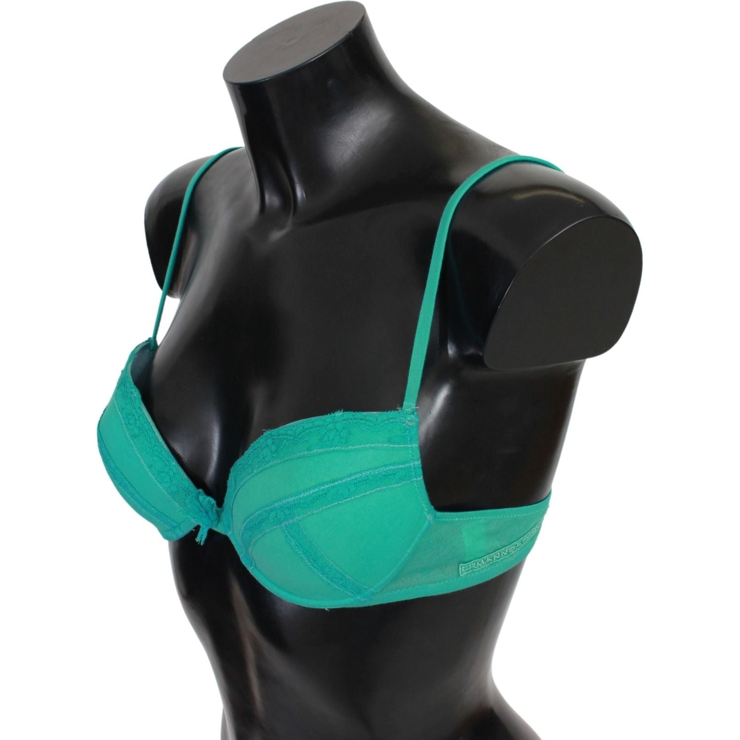 奢华绿色棉质聚拢文胸