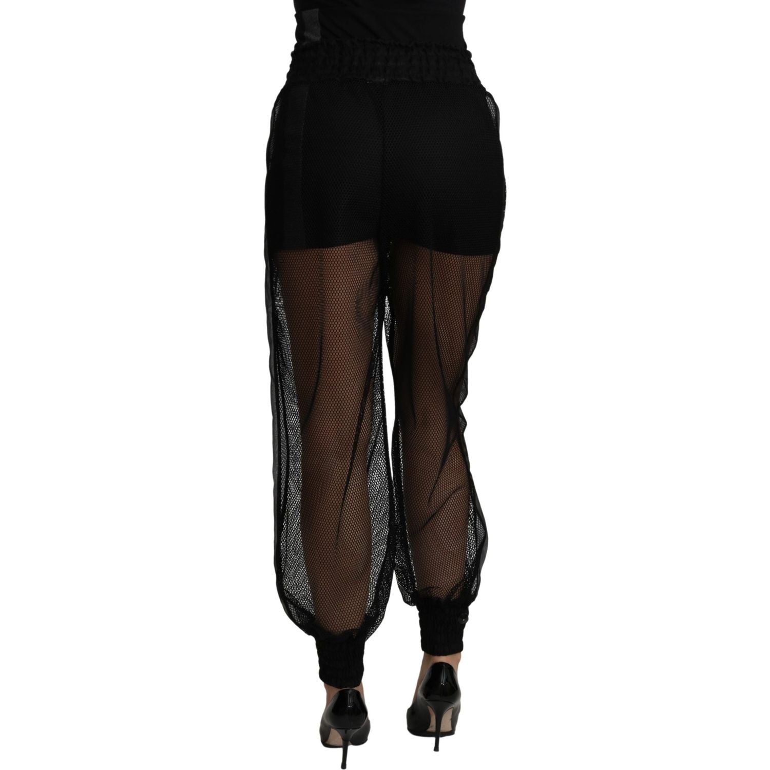 优雅高腰丝绸混纺慢跑裤