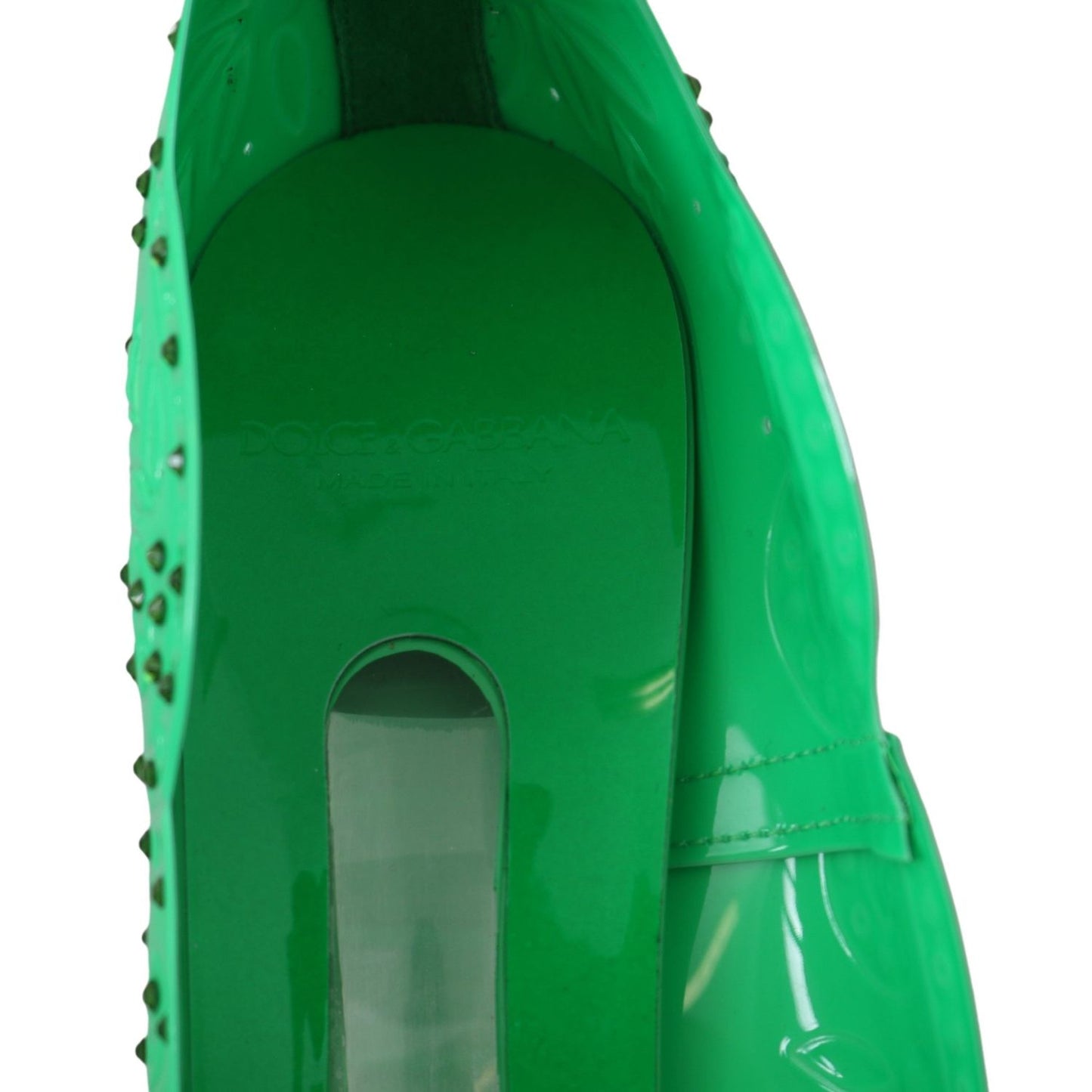 Dolce & Gabbana Green Crystal Floral CINDERELLA Heels Shoes