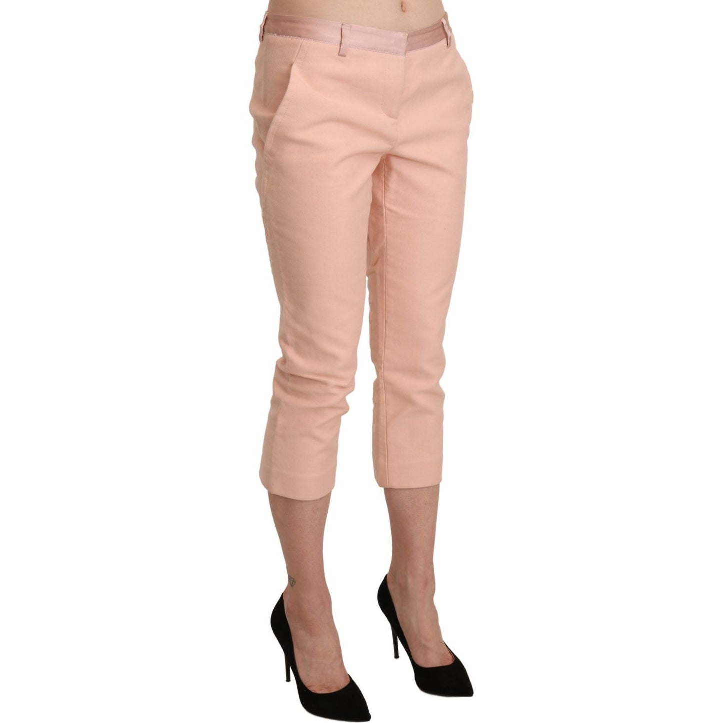 Ermanno Scervino Pink Low Waist Skinny Cropped Capri Pants PAN71145-42