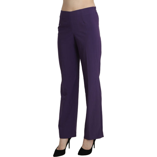 BENCIVENGA Purple High Waist Straight Dress Trouser Pants PAN71346-42