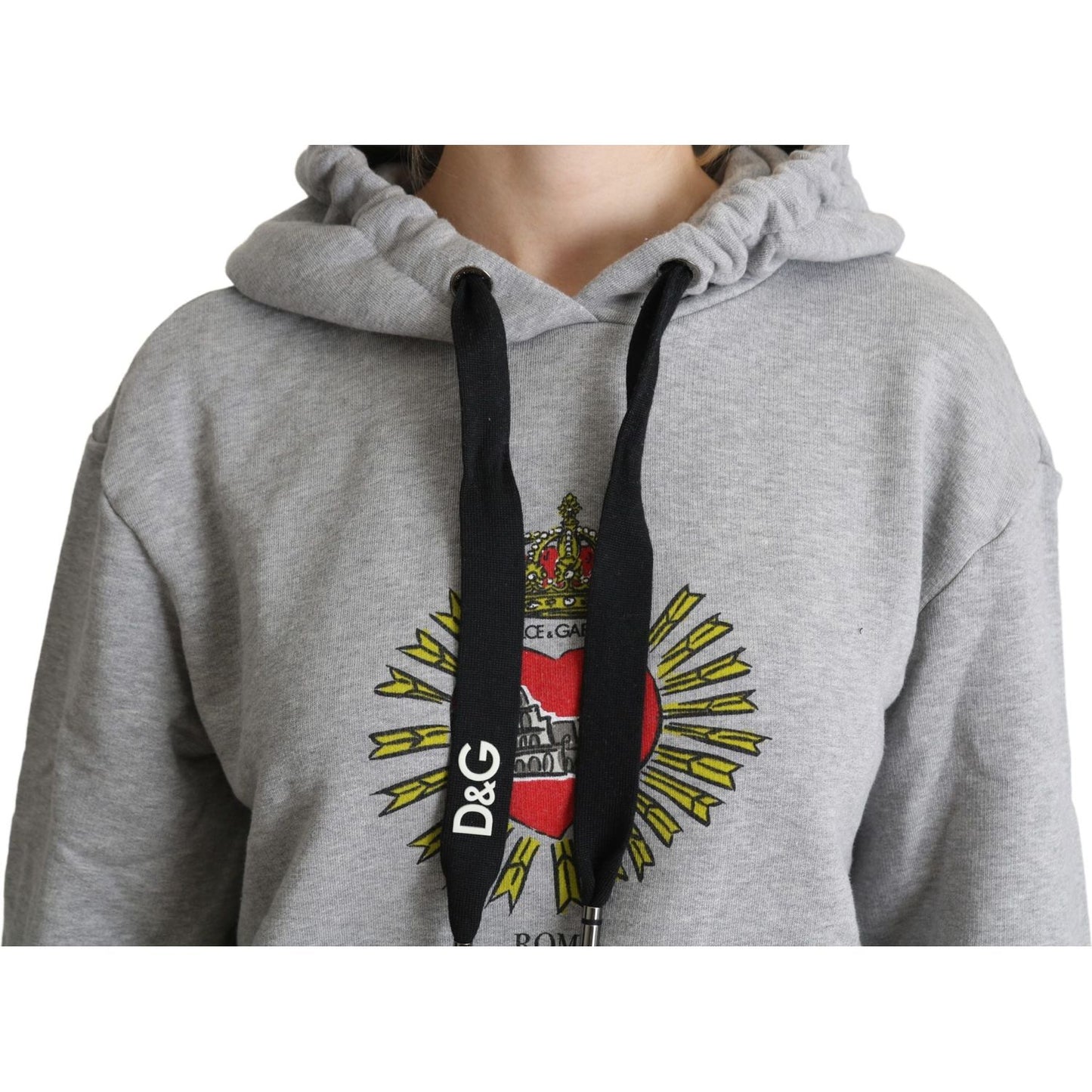 Dolce & Gabbana Gray Printed Hooded Exclusive Logo Sweater TSH5349-38