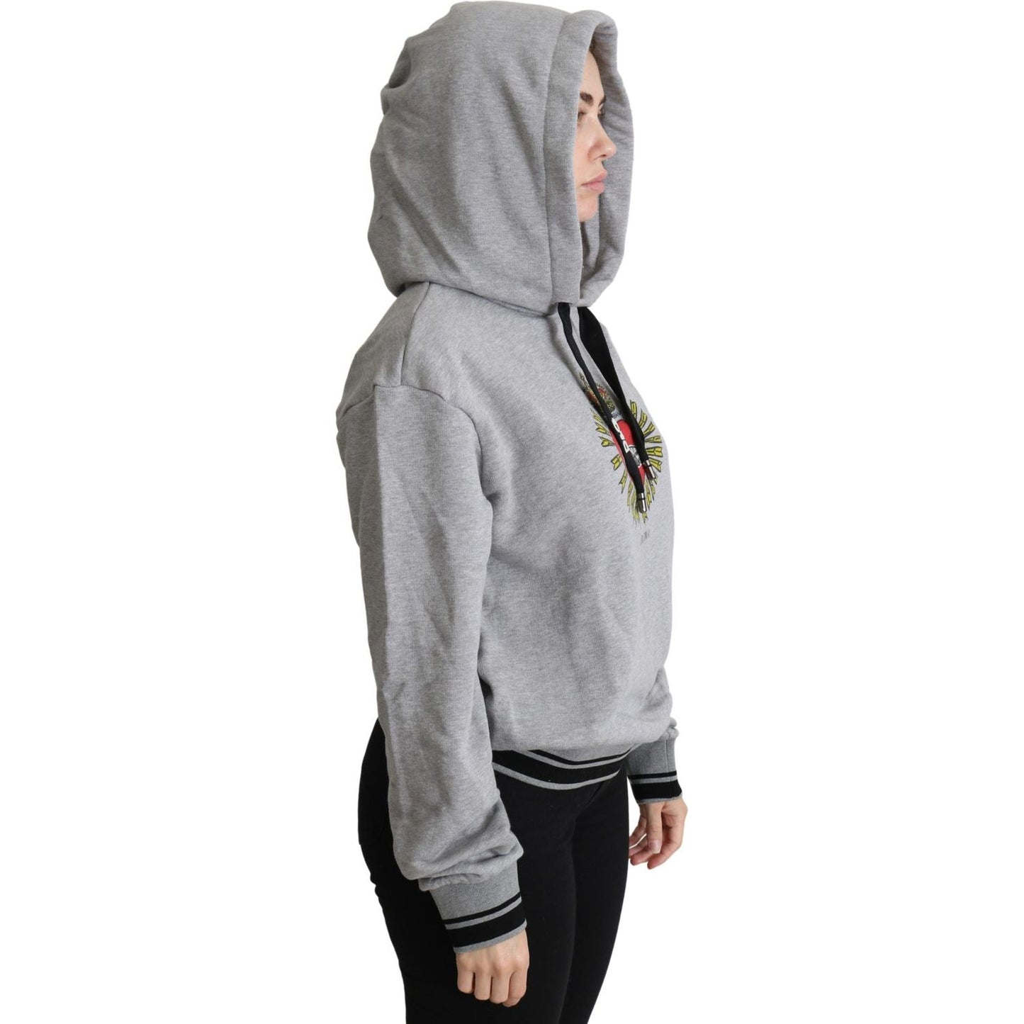 Dolce & Gabbana Gray Printed Hooded Exclusive Logo Sweater TSH5349-38