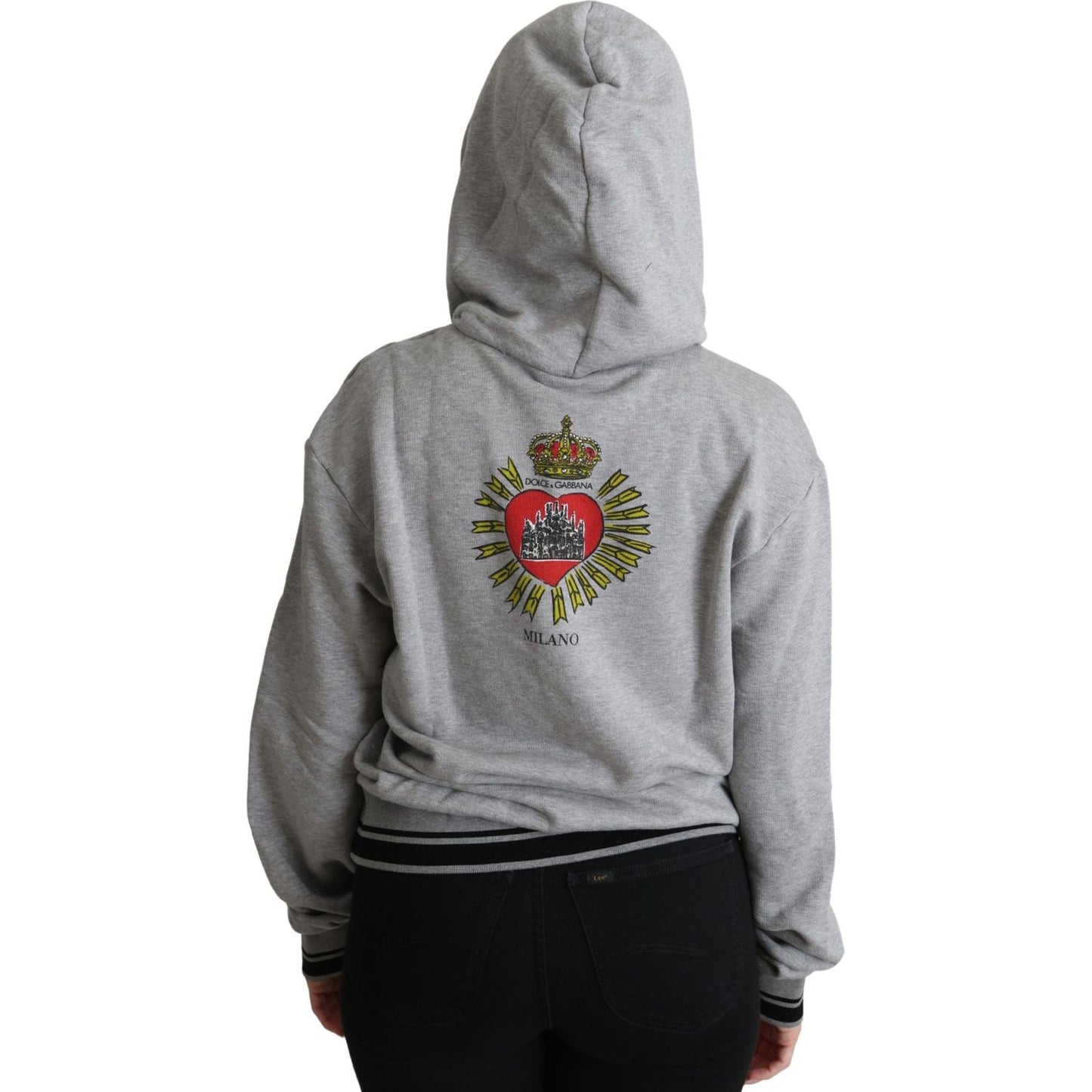 Dolce & Gabbana Gray Printed Hooded Exclusive Logo Sweater TSH5349-38