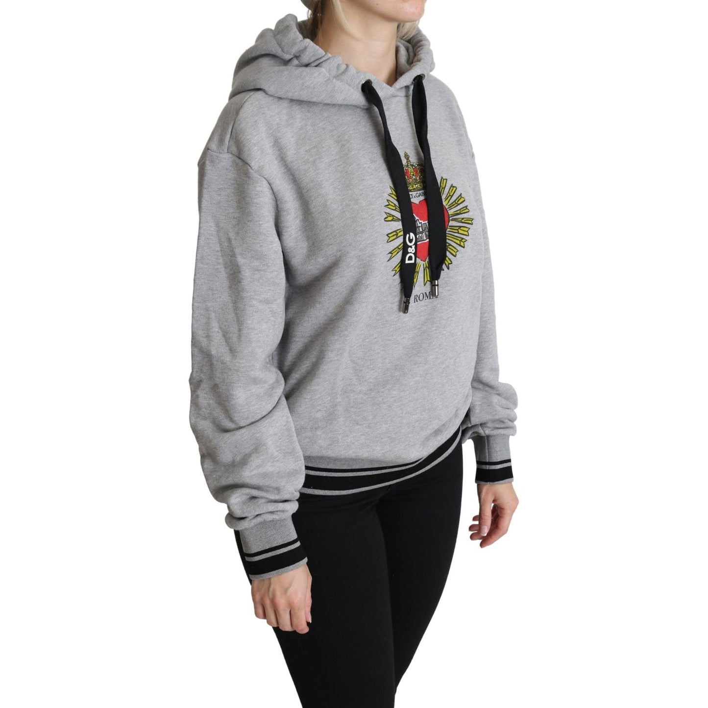 Dolce & Gabbana Gray Printed Hooded Exclusive Logo Sweater TSH5349-38