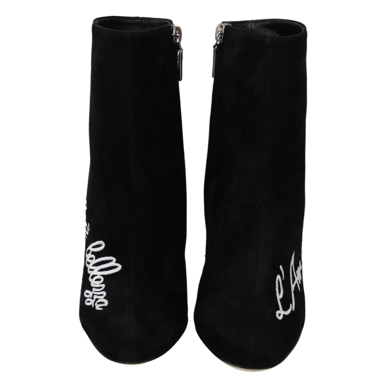 Dolce & Gabbana Black Suede L'Amore E'Bellezza Boots Shoes