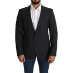 Dolce & Gabbana Gray Wool Single Breasted Coat Blazer JKT2709-52