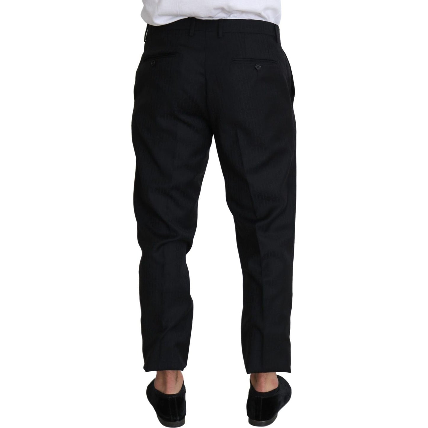 Dolce & Gabbana Black Wool Skinny Cropped Trouser Dress PAN71507-52