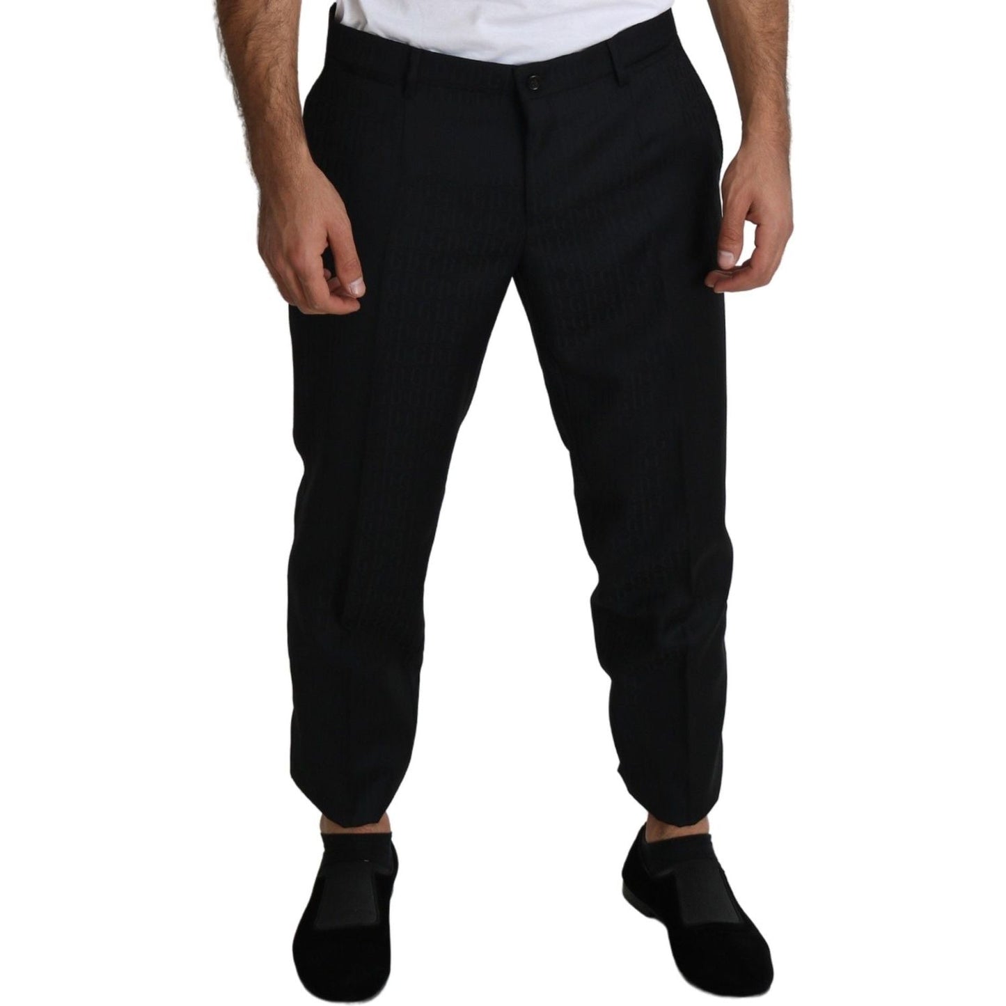 Dolce & Gabbana Black Wool Skinny Cropped Trouser Dress PAN71507-52