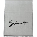 Givenchy Elegant Monochrome Wool-Silk Blend Scarf Wool Wrap Shawls Givenchy Gray