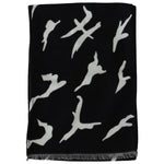 Givenchy Black White Wool Unisex Winter Warm Scarf Wrap Shawl MS1848