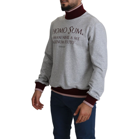 Dolce & Gabbana Gray Homo Sum Turtleneck Pullover Sweater TSH5413-50