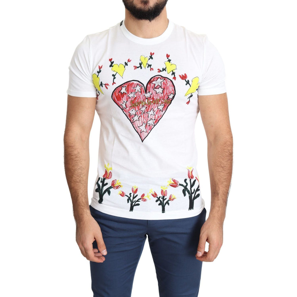 Dolce & Gabbana White Saint Valentine Print Cotton Men T-shirt TSH5469-44