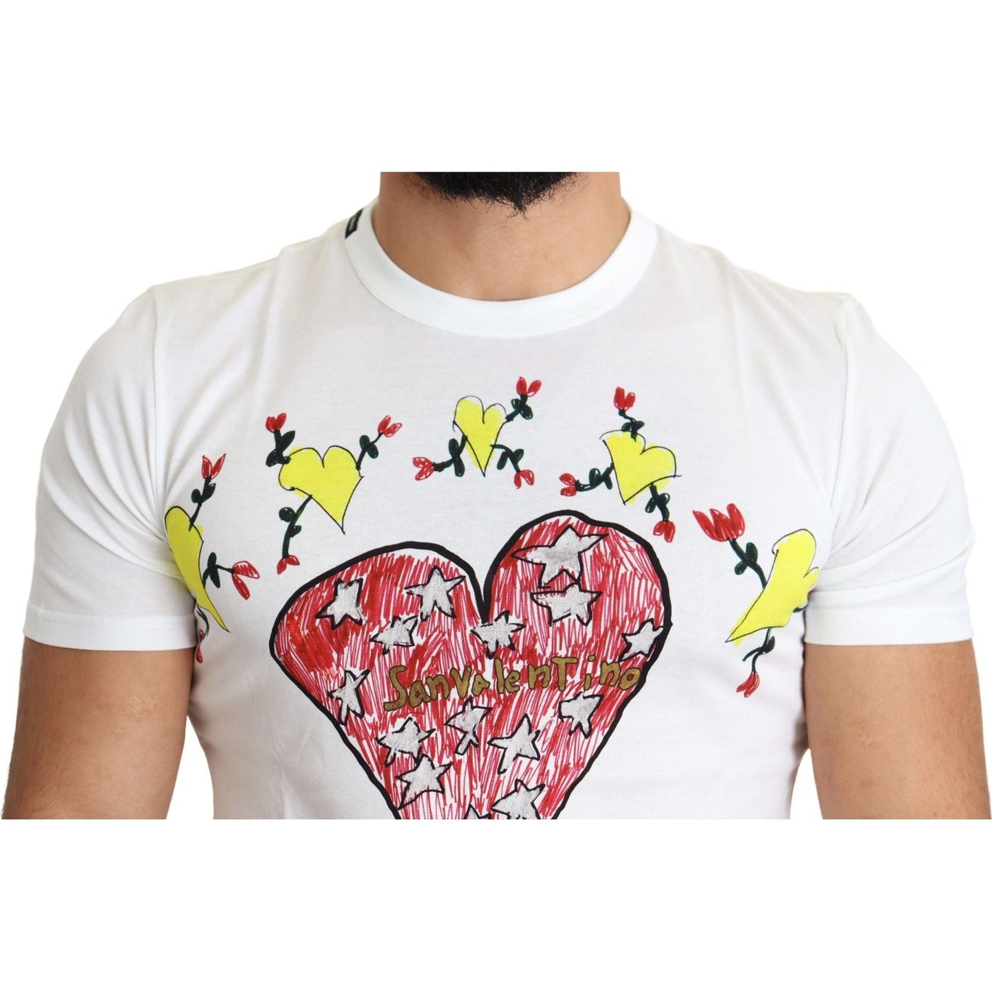 Dolce & Gabbana White Saint Valentine Print Cotton Men T-shirt TSH5469-44