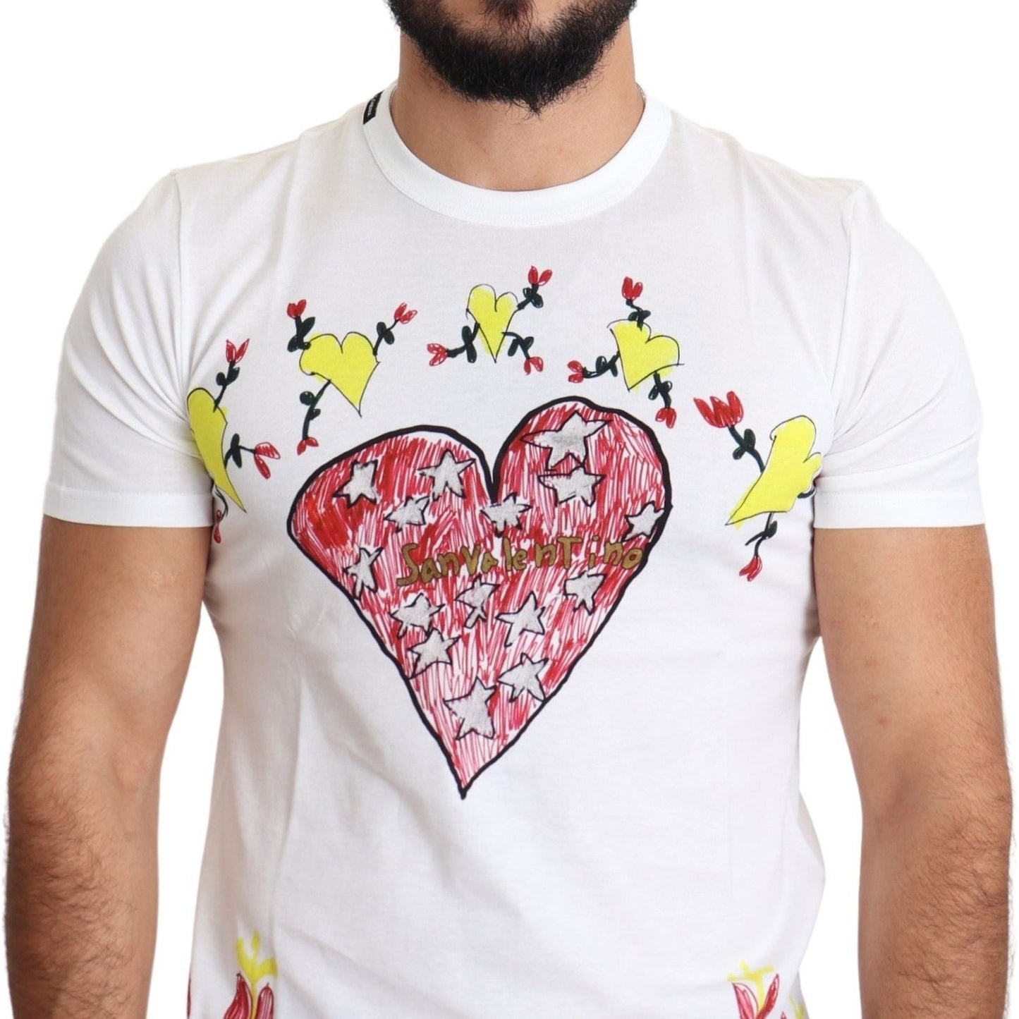 Dolce & Gabbana White Saint Valentine Print Cotton Men T-shirt TSH5469-44