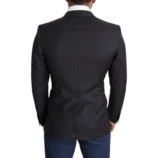 Dolce & Gabbana Black Wool Single Breasted Coat MARTINI Blazer JKT2774-46