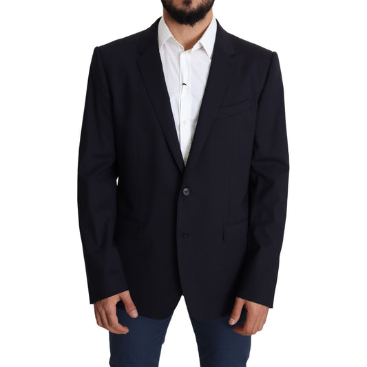 Dolce & Gabbana Black Wool Stretch Men Coat MARTINI Blazer KOS1833-56