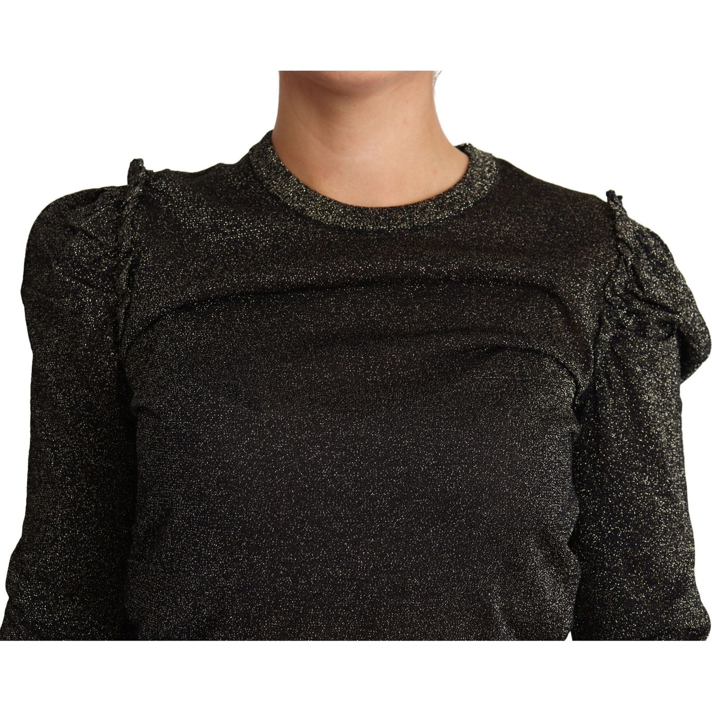 Dolce & Gabbana Black Gold Cropped Women Pullover Sweater TSH5690-36