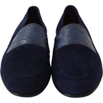 Dolce & Gabbana Elegant Blue Suede Leather Loafers Dolce & Gabbana Black