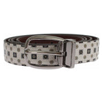 Dolce & Gabbana Elegant Baroque Silk Tie & Leather Belt Set Belt Dolce & Gabbana Dark Gray