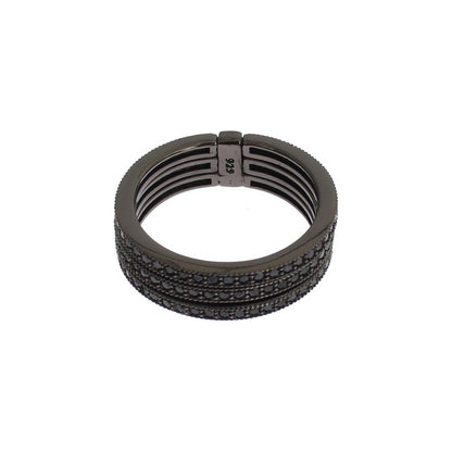 Nialaya Black CZ 925 Sterling Silver Womens Ring