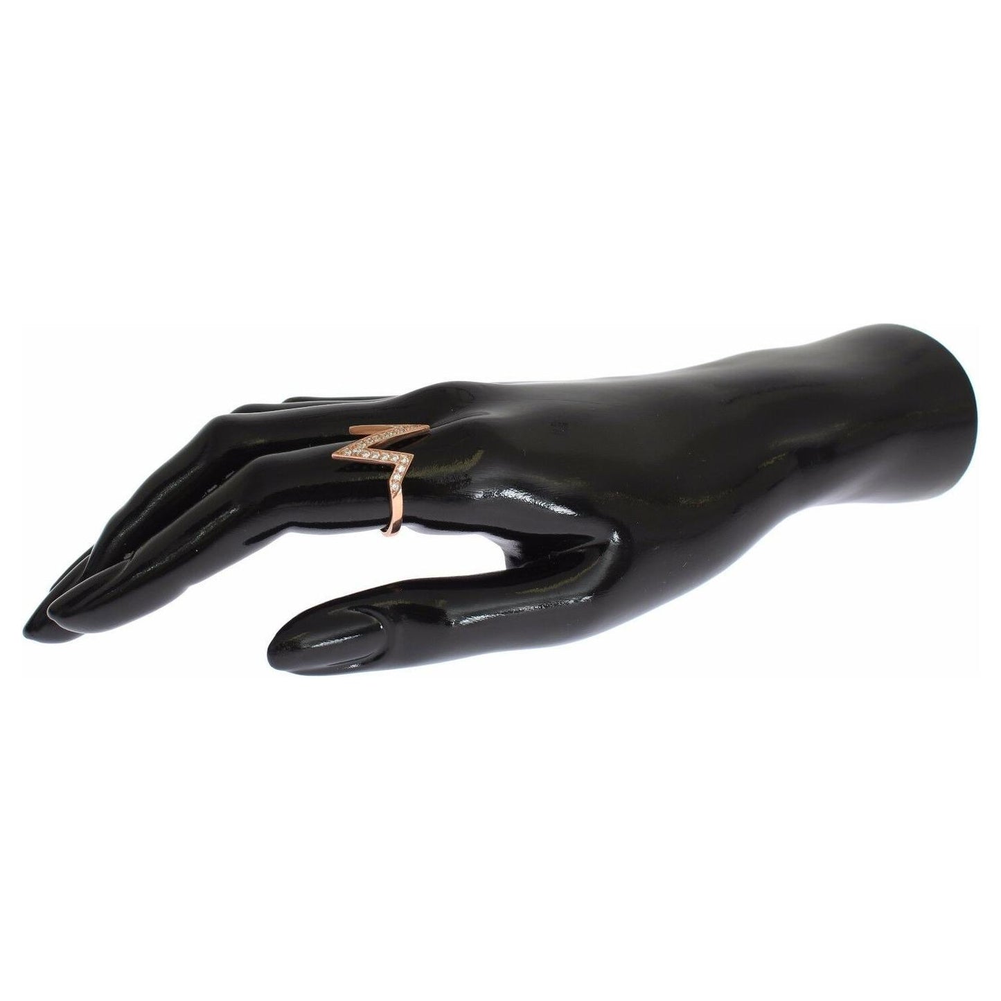 Nialaya Pink Gold 925 Silver Womens Clear Ring SIG19104-US4