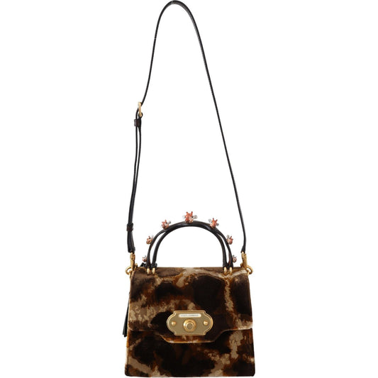 Dolce & Gabbana Brown Giraffe Crossbody Purse Borse WELCOME Purse VAS12215