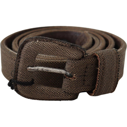 Costume National Brown Leather Logo Buckle Waist Belt Belt