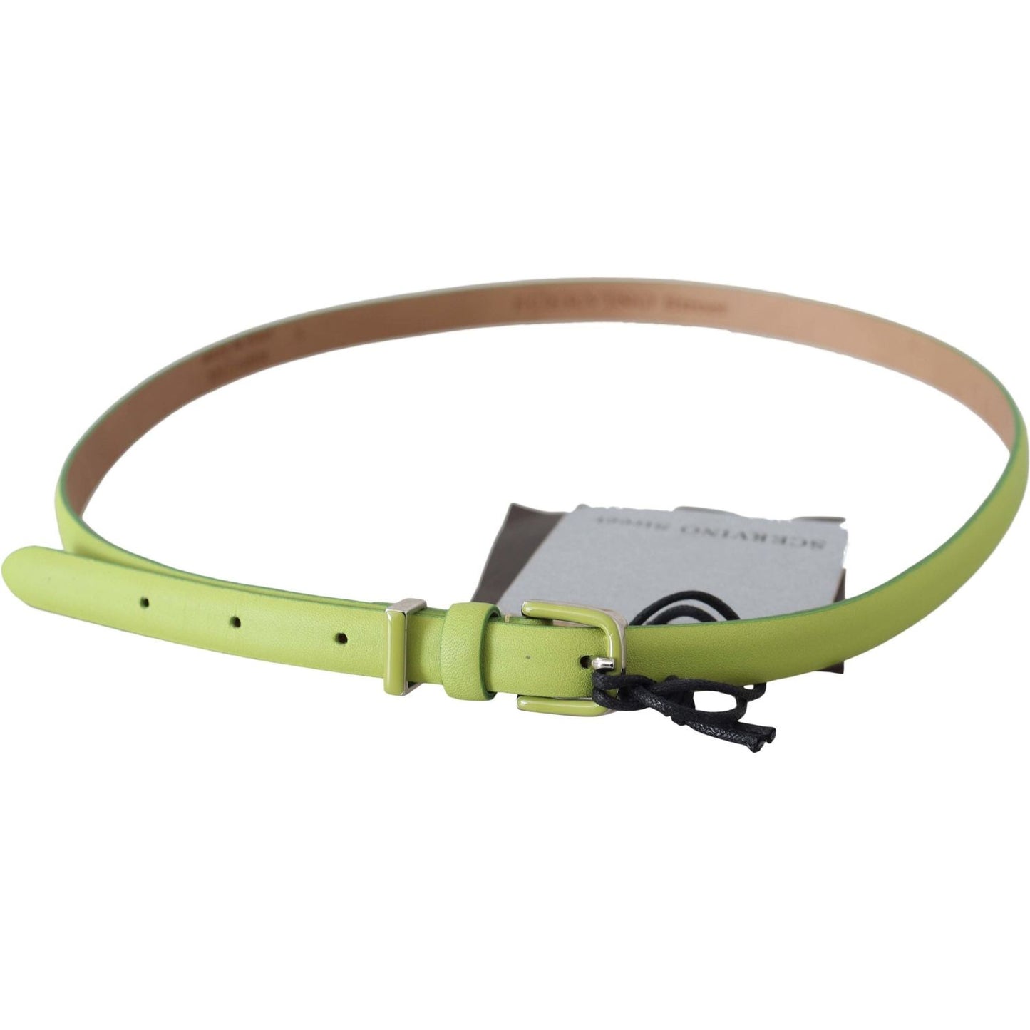 Scervino Street Green Leather Chartreuse Silver Green Buckle Belt Belt