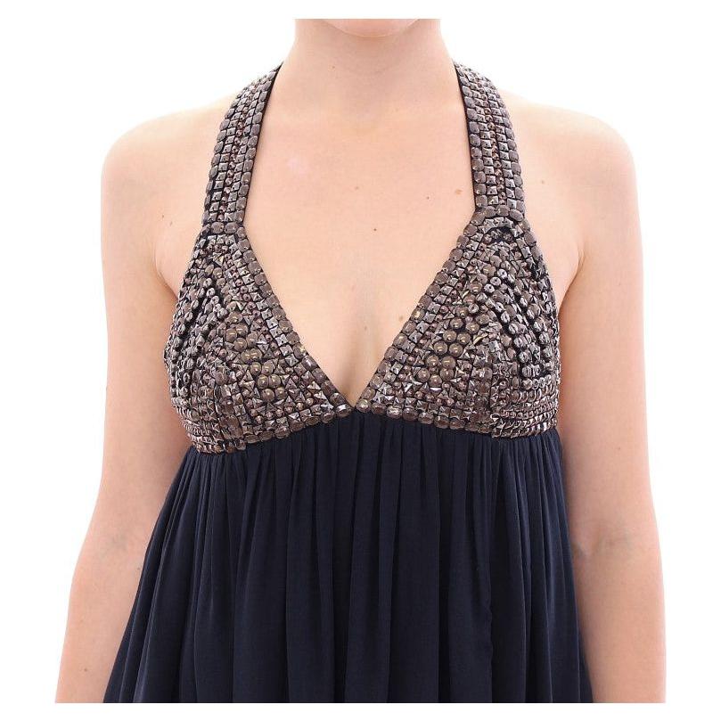 بلوزة أنيقة بدون أكمام باللون الأزرق الداكن من Anaikka