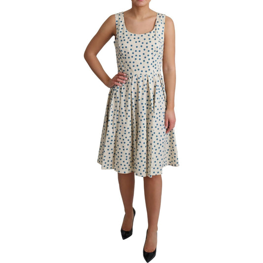 Dolce & Gabbana Beige Dotted Cotton A-Line Gown Dress DR2746-42