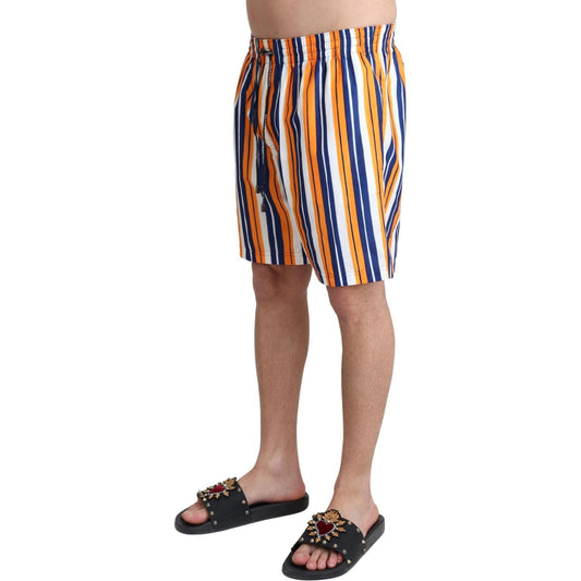 Dolce & Gabbana Multicolor Striped Beachwear Swimshorts BIK1075-IT4