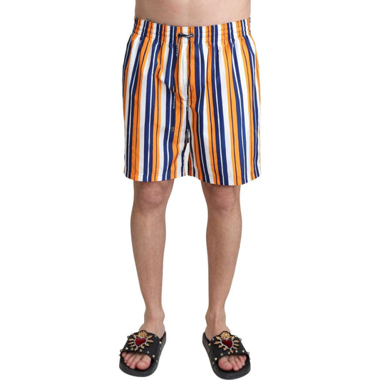 Dolce & Gabbana Multicolor Striped Beachwear Swimshorts BIK1075-IT4
