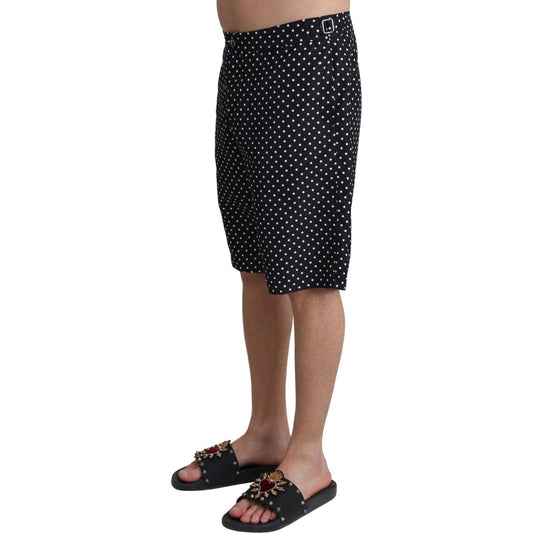 Dolce & Gabbana Black Polka Dots Beachwear Shorts Swimwear BIK1095-IT4