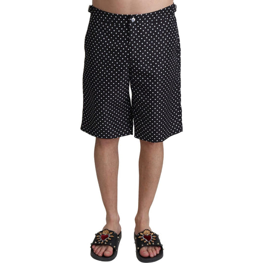 Dolce & Gabbana Black Polka Dots Beachwear Shorts Swimwear BIK1095-IT4