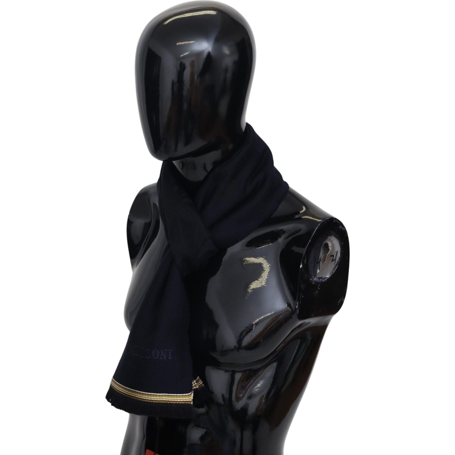 وشاح ميسوني أنيق من الصوف للجنسين مع شعار مطرز