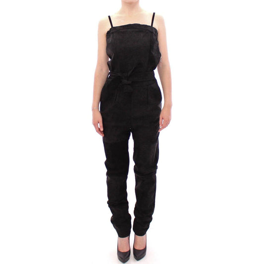 La Maison du Couturier Black Leather Jumpsuit GSS10365-2
